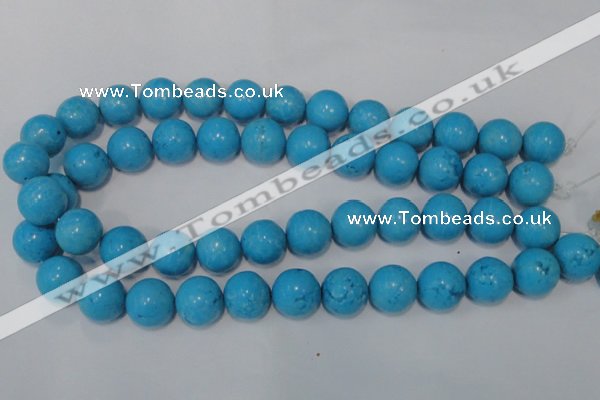 CTU855 15.5 inches 14mm round dyed turquoise beads wholesale