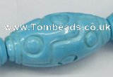 CTU887 15.5 inches 25*50mm carved rice dyed turquoise beads