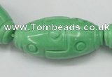 CTU889 15.5 inches 20*40mm carved rice dyed turquoise beads