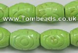 CTU891 15.5 inches 14*20mm carved rice dyed turquoise beads