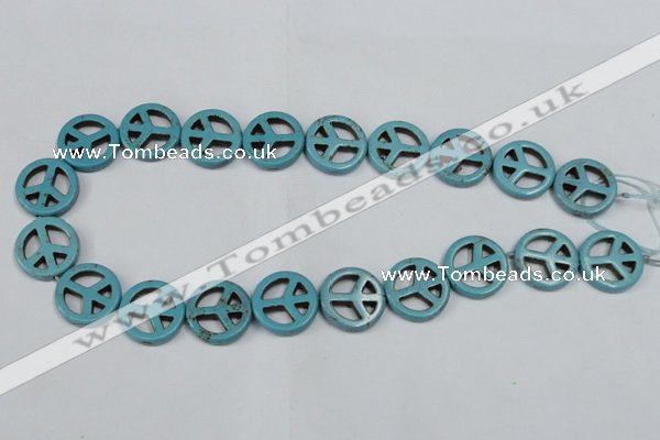 CTU900 15.5 inches 20mm coin dyed turquoise beads wholesale