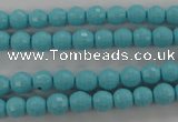 CTU911 15.5 inches 6mm faceted round synthetic turquoise beads