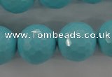 CTU918 15.5 inches 20mm faceted round synthetic turquoise beads