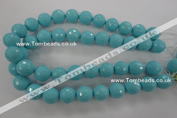 CTU918 15.5 inches 20mm faceted round synthetic turquoise beads