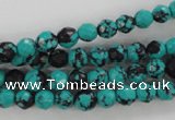 CTU931 15.5 inches 6mm faceted round synthetic turquoise beads