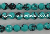 CTU932 15.5 inches 8mm faceted round synthetic turquoise beads