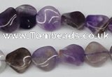 CTW02 15.5 inches 12mm twisted coin amethyst beads wholesale