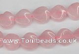 CTW04 15.5 inches 12mm twisted coin rose quartz beads wholesale