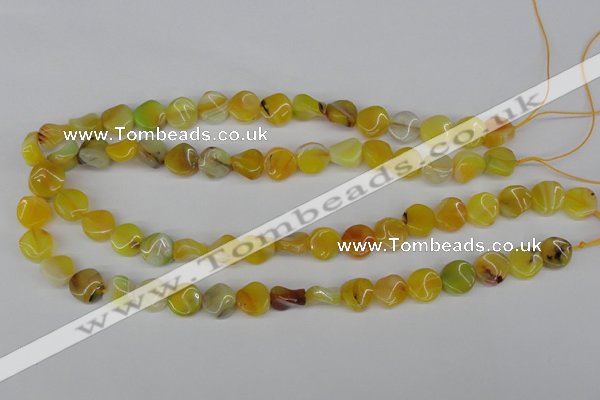 CTW06 15.5 inches 12mm twisted coin madagascar agate beads wholesale