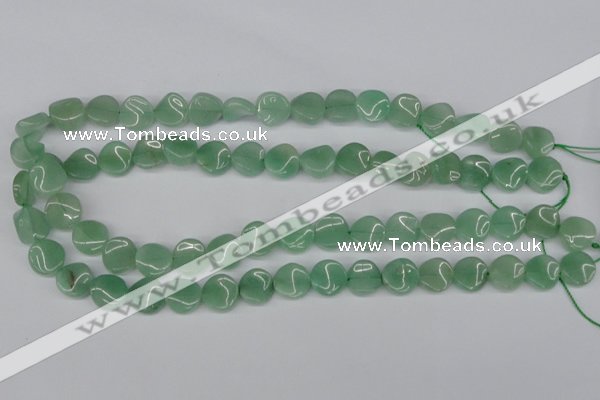 CTW07 15.5 inches 12mm twisted coin green aventurine beads wholesale