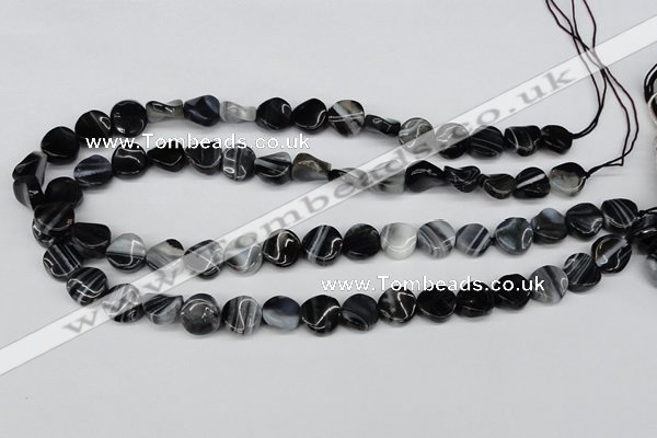 CTW09 15.5 inches 12mm twisted coin botswana agate beads wholesale