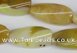 CTW101 15.5 inches 15*30mm twisted rectangle agate beads wholesale