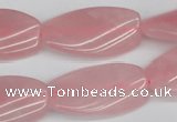 CTW106 15.5 inches 15*30mm twisted rectangle rose quartz beads