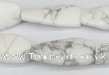 CTW109 15.5 inches 15*30mm twisted rectangle white howlite beads