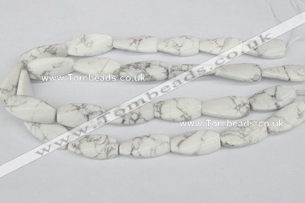 CTW109 15.5 inches 15*30mm twisted rectangle white howlite beads