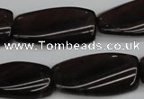 CTW114 15.5 inches 15*30mm twisted rectangle smoky quartz beads