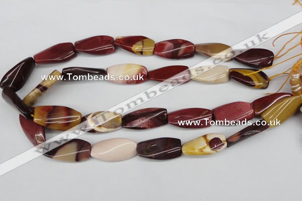 CTW116 15.5 inches 15*30mm twisted rectangle mookaite beads