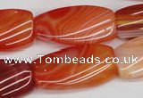 CTW117 15.5 inches 15*30mm twisted rectangle agate gemstone beads