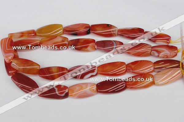 CTW117 15.5 inches 15*30mm twisted rectangle agate gemstone beads