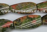 CTW120 15.5 inches 15*30mm twisted rectangle unakite gemstone beads