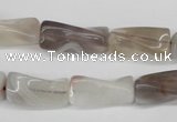 CTW123 15.5 inches 9*20mm twisted trihedron botswana agate beads