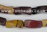 CTW125 15.5 inches 9*20mm twisted trihedron mookaite gemstone beads