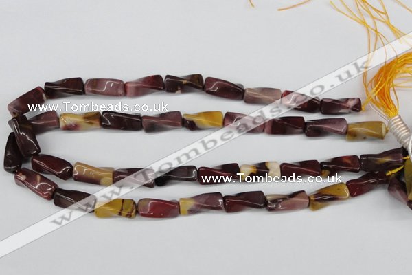 CTW125 15.5 inches 9*20mm twisted trihedron mookaite gemstone beads
