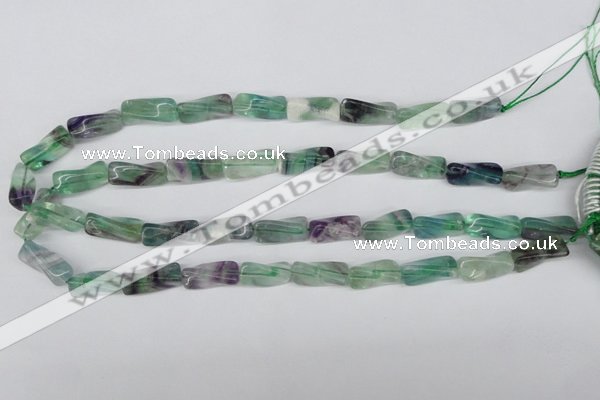 CTW126 15.5 inches 9*20mm twisted trihedron fluorite gemstone beads