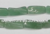 CTW129 15.5 inches 9*20mm twisted trihedron green aventurine beads