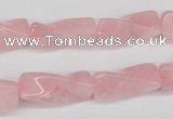 CTW133 15.5 inches 9*20mm twisted trihedron rose quartz beads