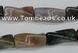 CTW136 15.5 inches 9*20mm twisted trihedron Indian agate beads