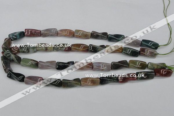 CTW136 15.5 inches 9*20mm twisted trihedron Indian agate beads