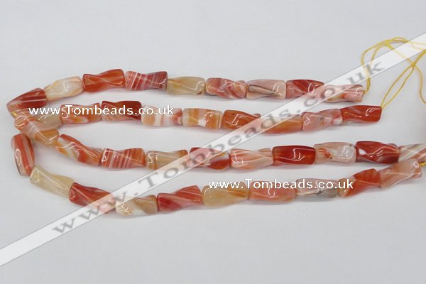CTW143 15.5 inches 9*20mm twisted trihedron agate gemstone beads