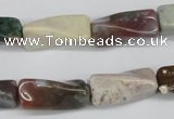 CTW144 15.5 inches 9*20mm twisted trihedron ocean agate beads