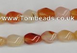 CTW150 15.5 inches 8*11mm twisted rice agate gemstone beads