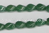 CTW152 15.5 inches 8*11mm twisted rice green aventurine beads