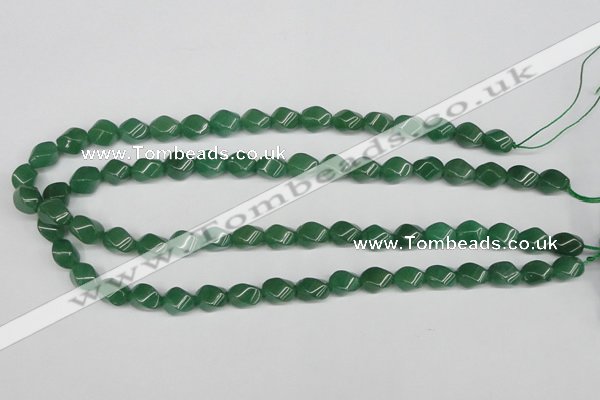 CTW152 15.5 inches 8*11mm twisted rice green aventurine beads