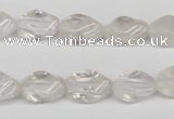 CTW153 15.5 inches 8*15mm twisted rice white crystal beads