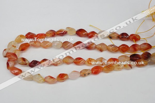 CTW155 15.5 inches 8*15mm twisted rice agate gemstone beads