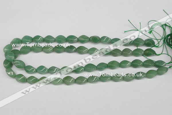 CTW157 15.5 inches 8*15mm twisted rice green aventurine beads