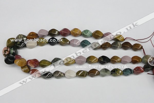 CTW159 15.5 inches 10*15mm twisted rice ocean agate gemstone beads