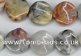 CTW16 15.5 inches 16mm twisted coin crazy lace agate beads wholesale