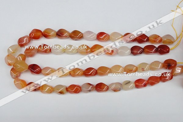 CTW160 15.5 inches 10*15mm twisted rice agate gemstone beads