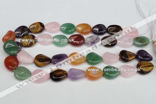 CTW165 15.5 inches 18*22mm twisted teardrop mixed gemstone beads