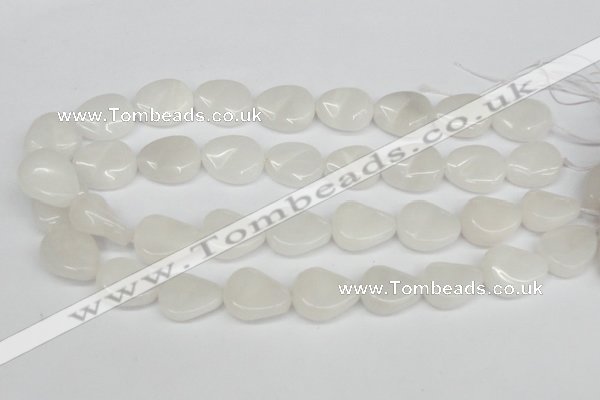 CTW166 15.5 inches 18*22mm twisted teardrop white jade gemstone beads