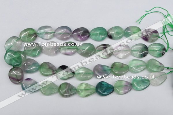 CTW167 15.5 inches 18*22mm twisted teardrop fluorite gemstone beads