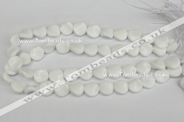 CTW18 15.5 inches 16mm twisted coin white agate beads wholesale