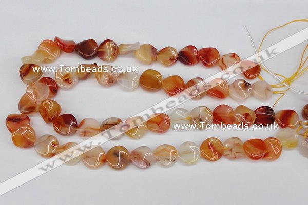 CTW21 15.5 inches 16mm twisted coin agate gemstone beads wholesale