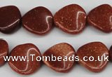 CTW22 15.5 inches 16mm twisted coin goldstone beads wholesale