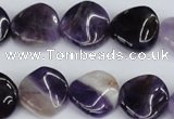 CTW23 15.5 inches 16mm twisted coin amethyst beads wholesale